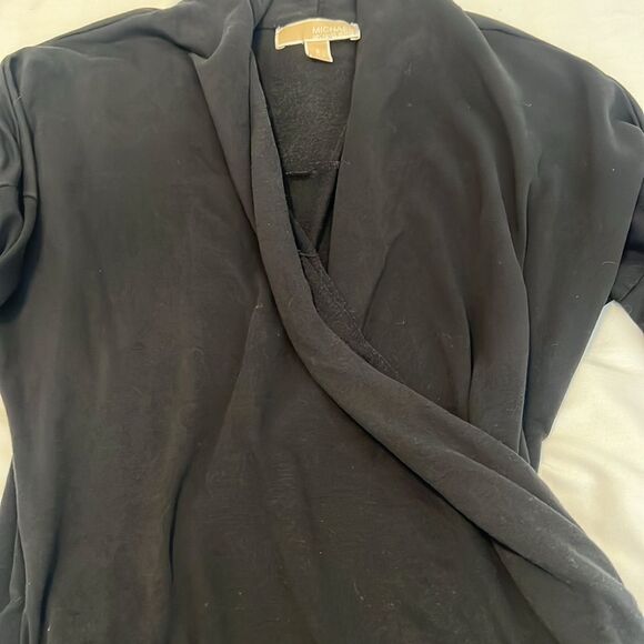 Michael Michael Kors size small black long sleeve wrap front knit top EUC - Picture 8 of 14
